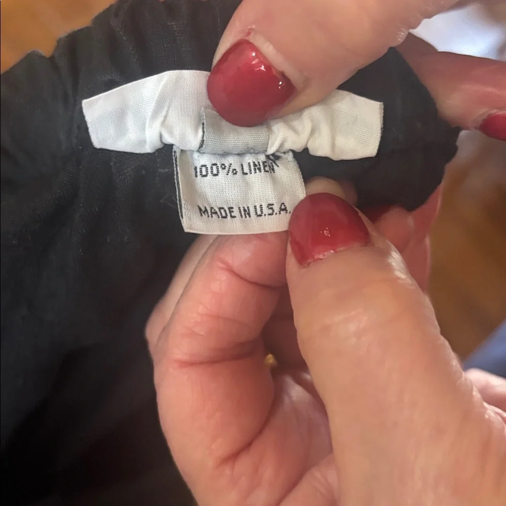 Wide-Leg 💯 % Linen Black Pants - Picture 3 of 4